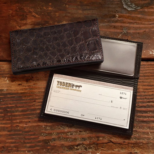 Alligator Matte Brown Checkbook