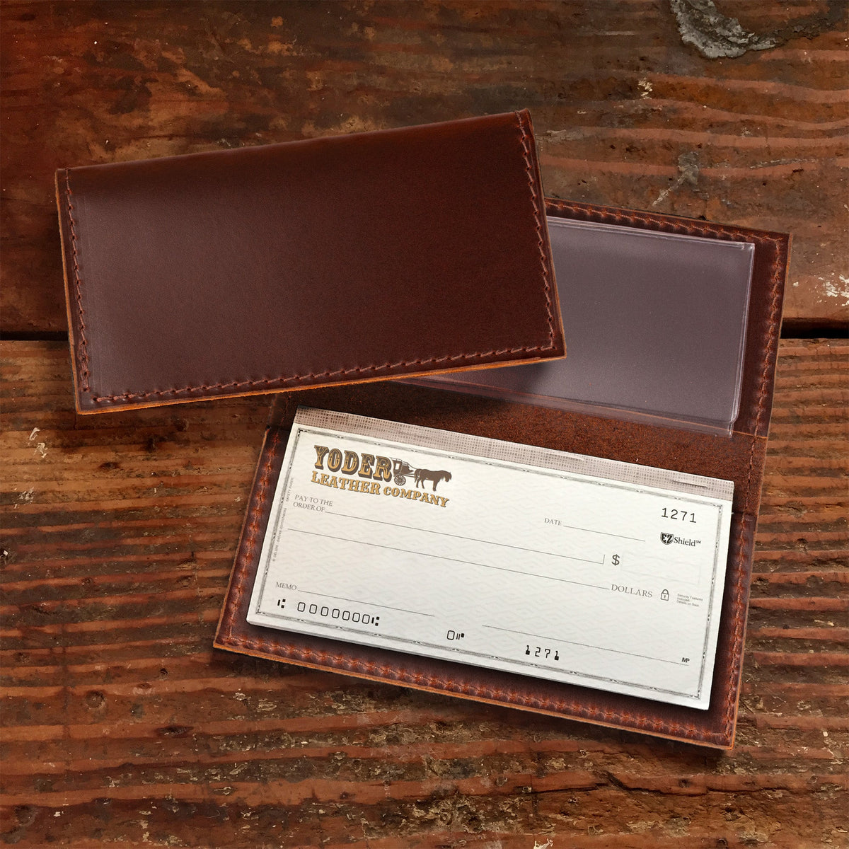 Simple Dark Brown Checkbook