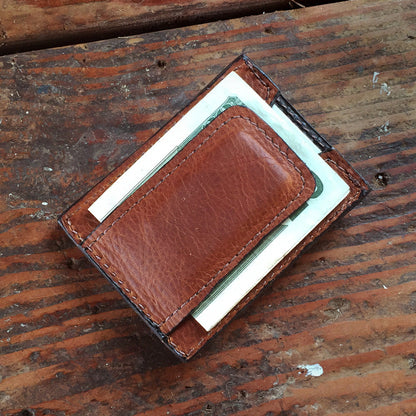 Cowhide Brown Money Clip Wallet