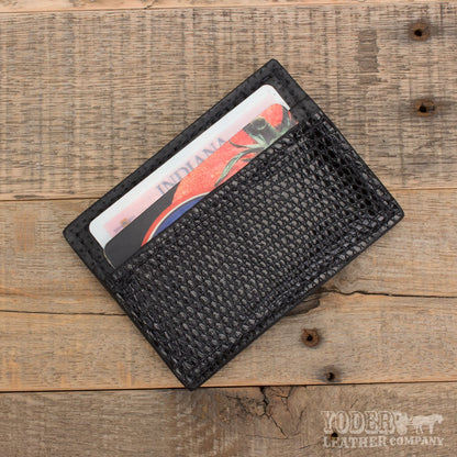 Lizard Black Money Clip Wallet