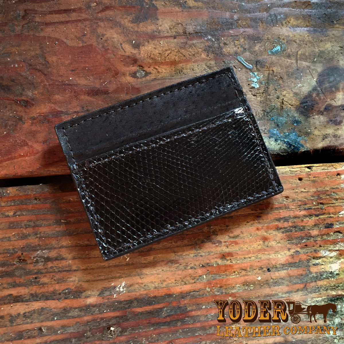 Lizard Black Money Clip Wallet