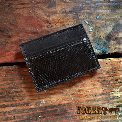 Lizard Black Money Clip Wallet