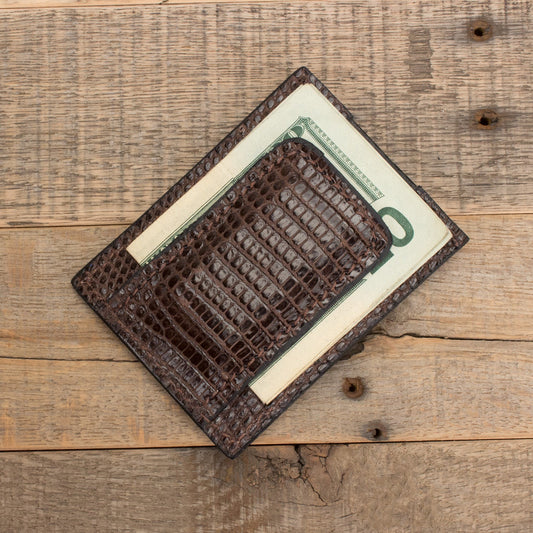 Lizard Brown Money Clip Wallet