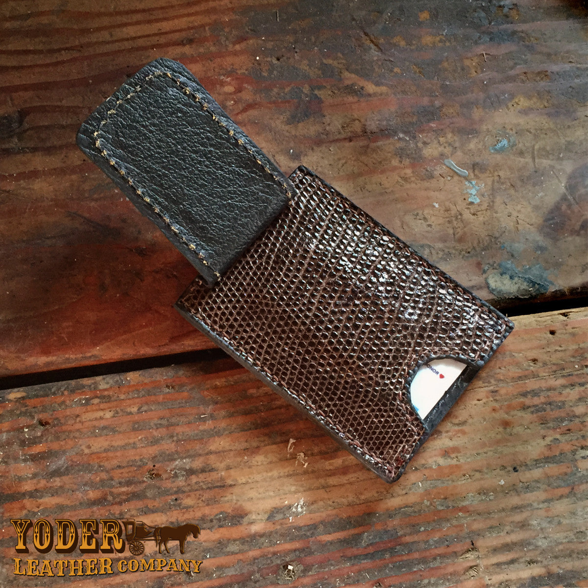 Lizard Brown Money Clip Wallet