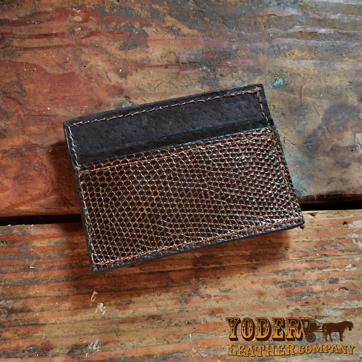 Lizard Brown Money Clip Wallet