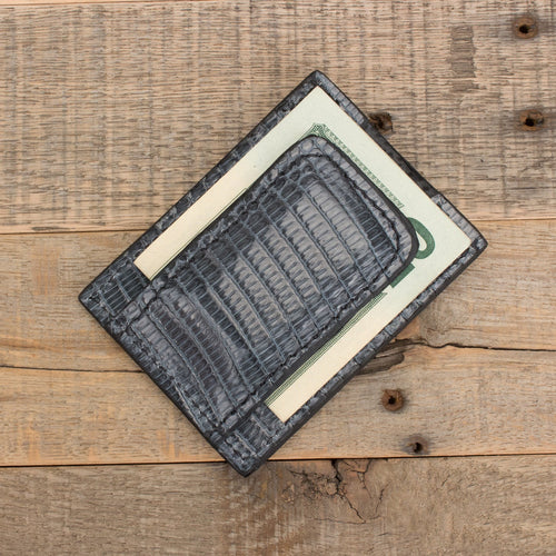 Lizard Gray Money Clip Wallet