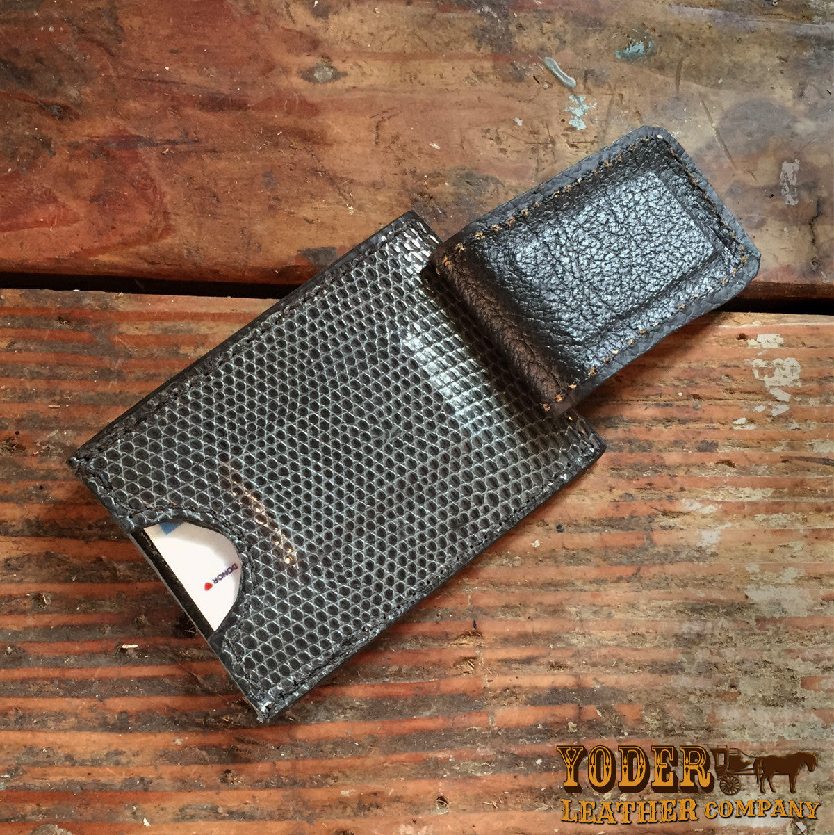 Lizard Gray Money Clip Wallet