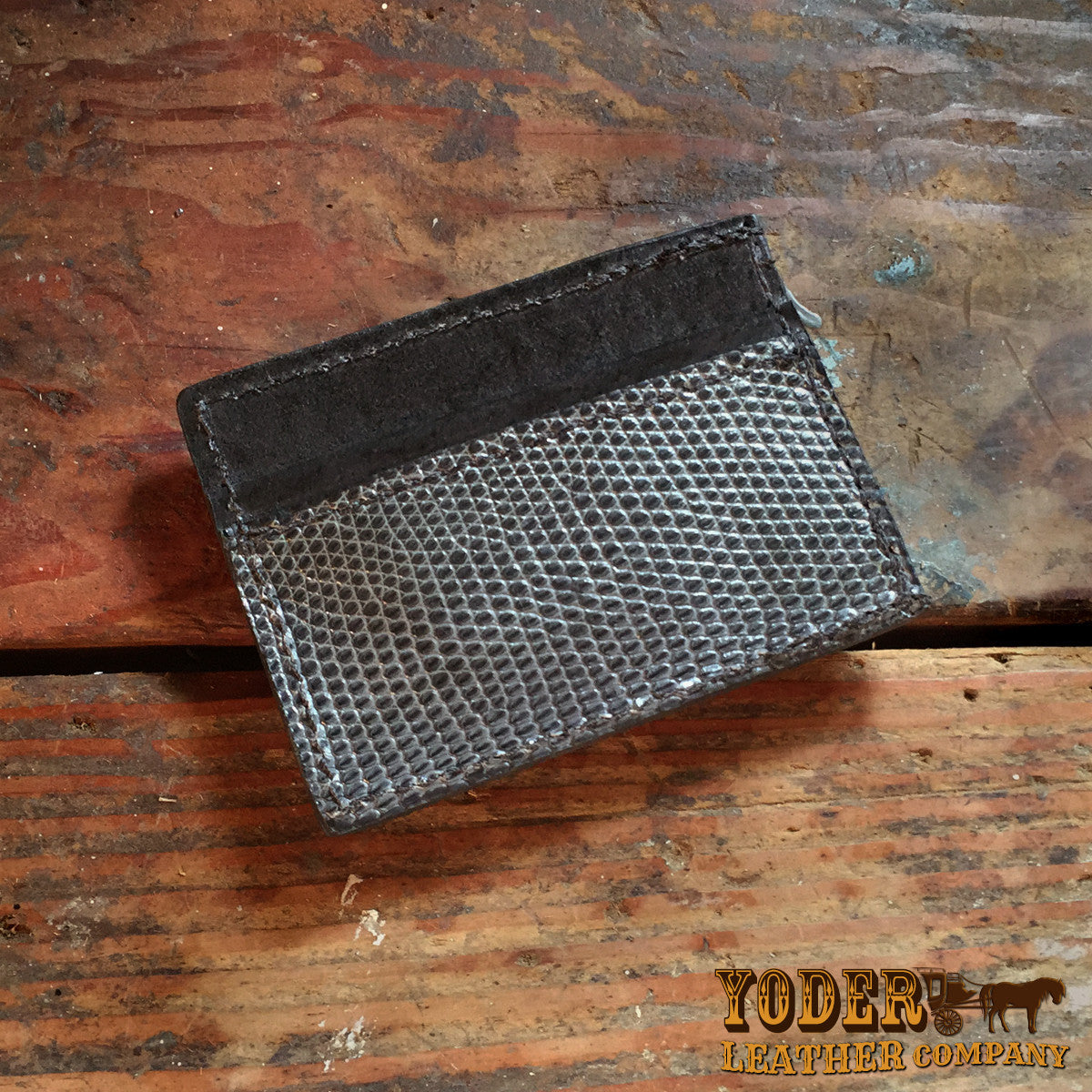 Lizard Gray Money Clip Wallet