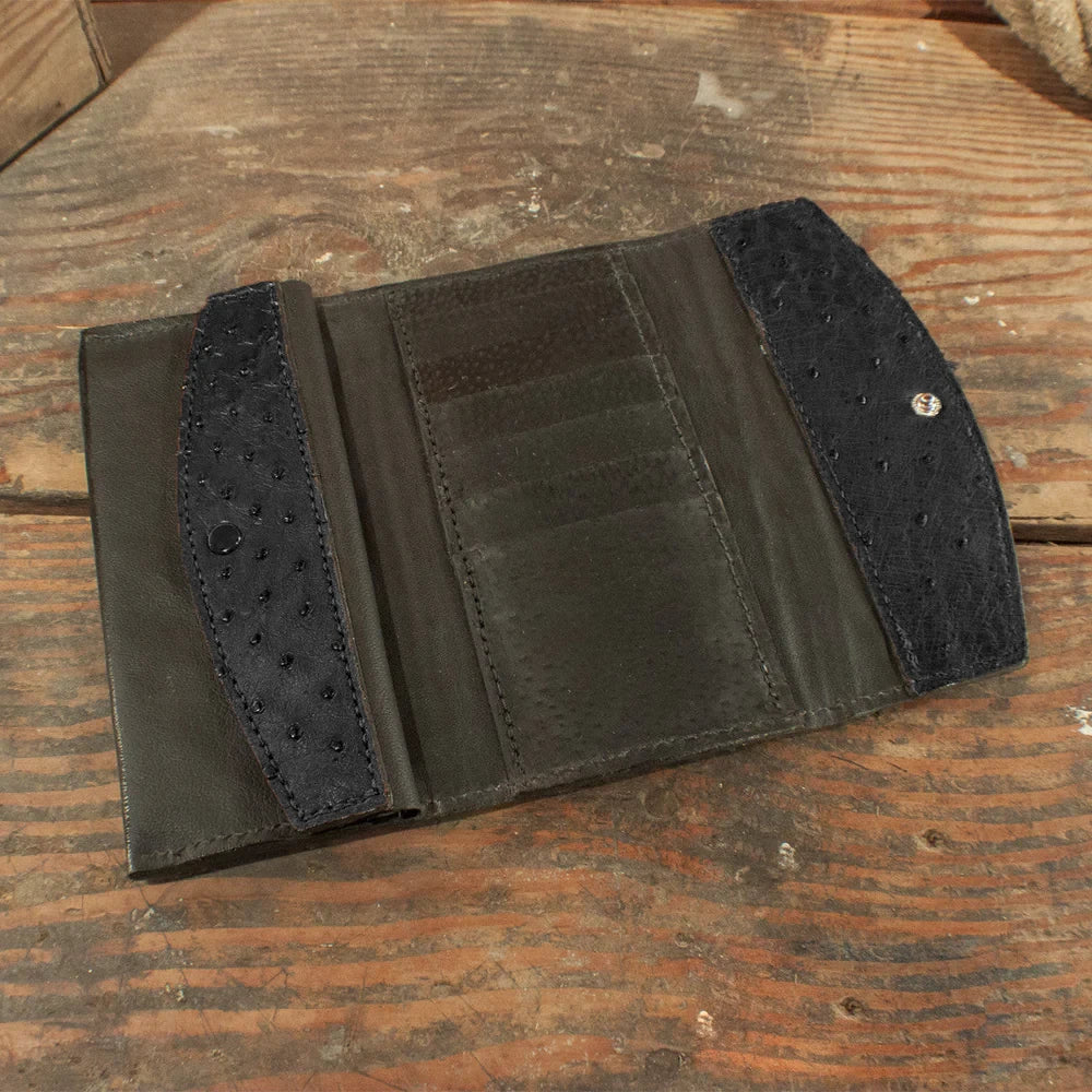 Ostrich Black Clutch For Women