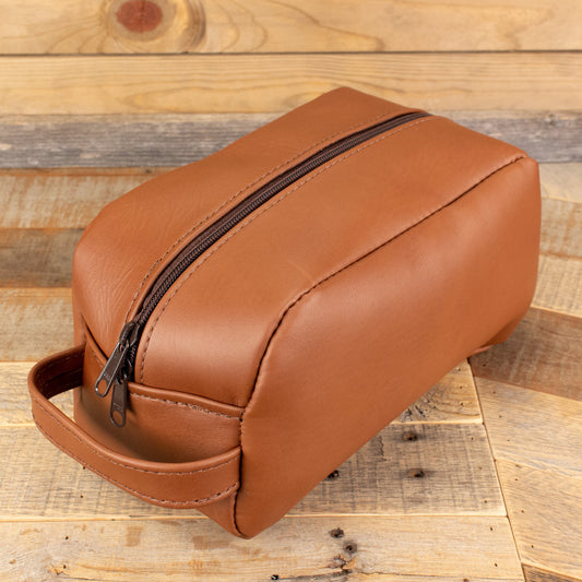 Women's Cowhide Brown Cosmetic Bag