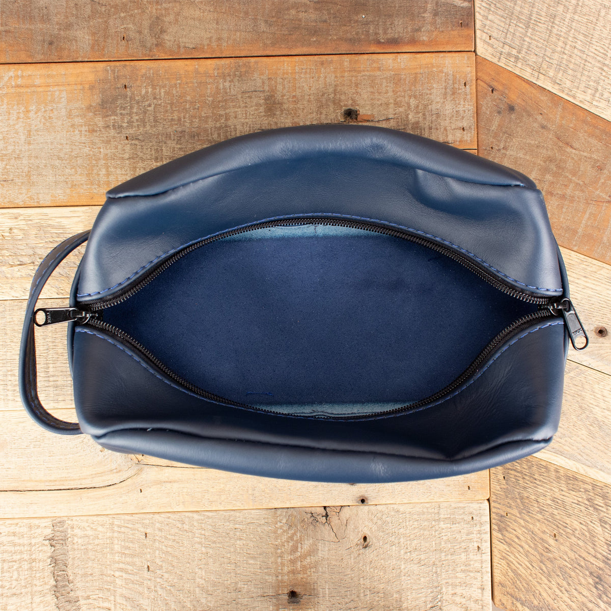 Women's Cowhide Navy Cosmetic Bag
