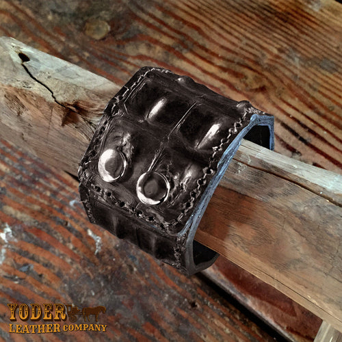 Women's Crocodile Black Cuff