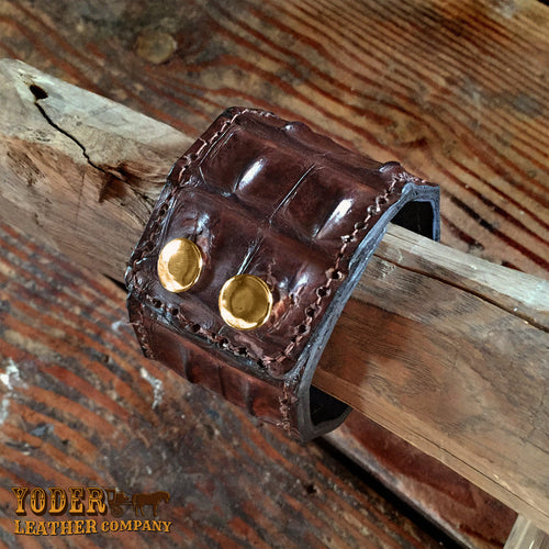 Women's Crocodile Brown Cuff