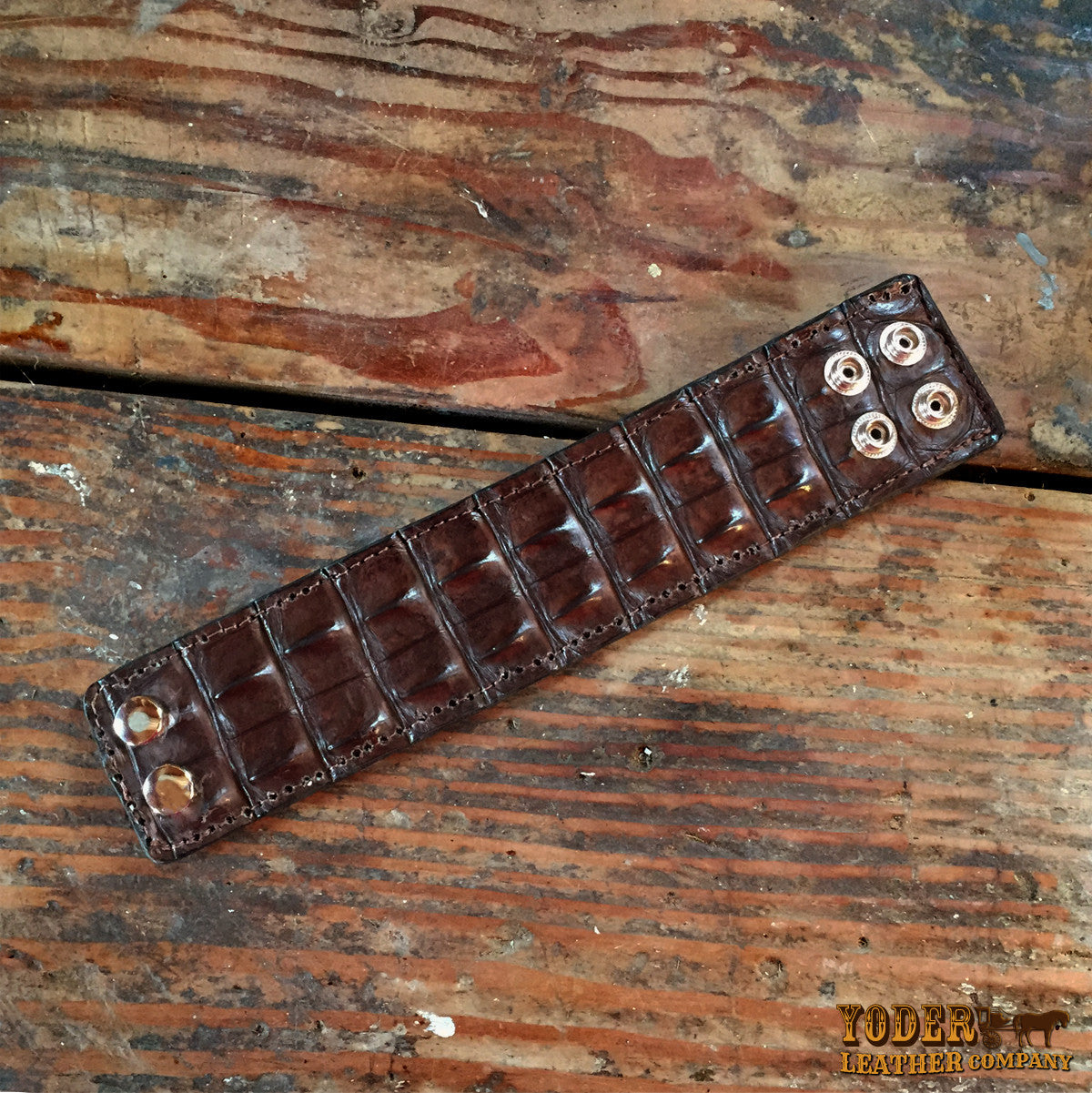 Women's Crocodile Brown Cuff