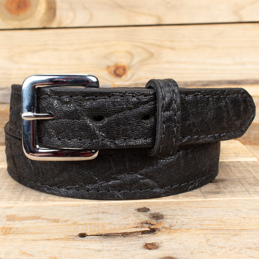 Elephant Black Leather Belt