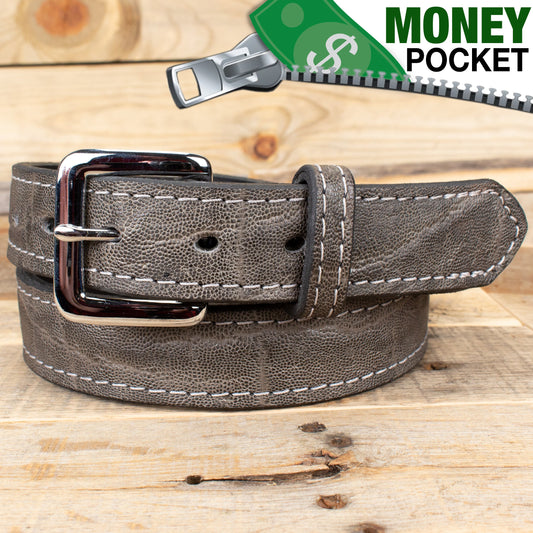 Elephant Gray Money Belt - SALE ITEM - Size 52