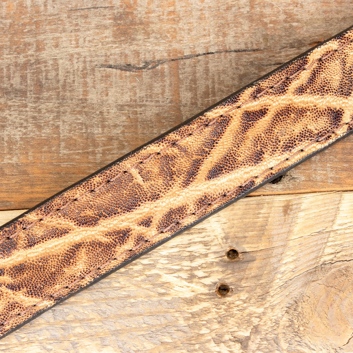 Rustic Brown Elephant Hide Leather Money Belt