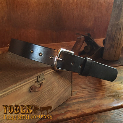 Smooth Black Leather Belt & Cowhide Money Clip Wallet Combo
