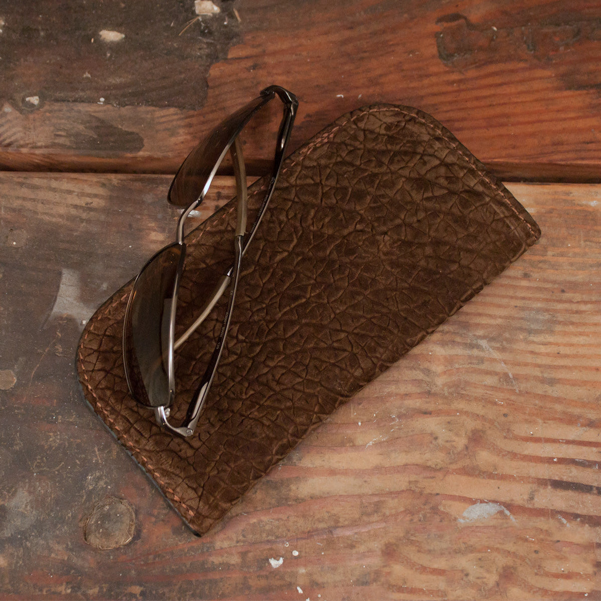 Hippo Brown Glasses Case