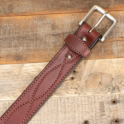 The Tool Belt - Dark Brown Figure 8 Leather Belt 1.5"