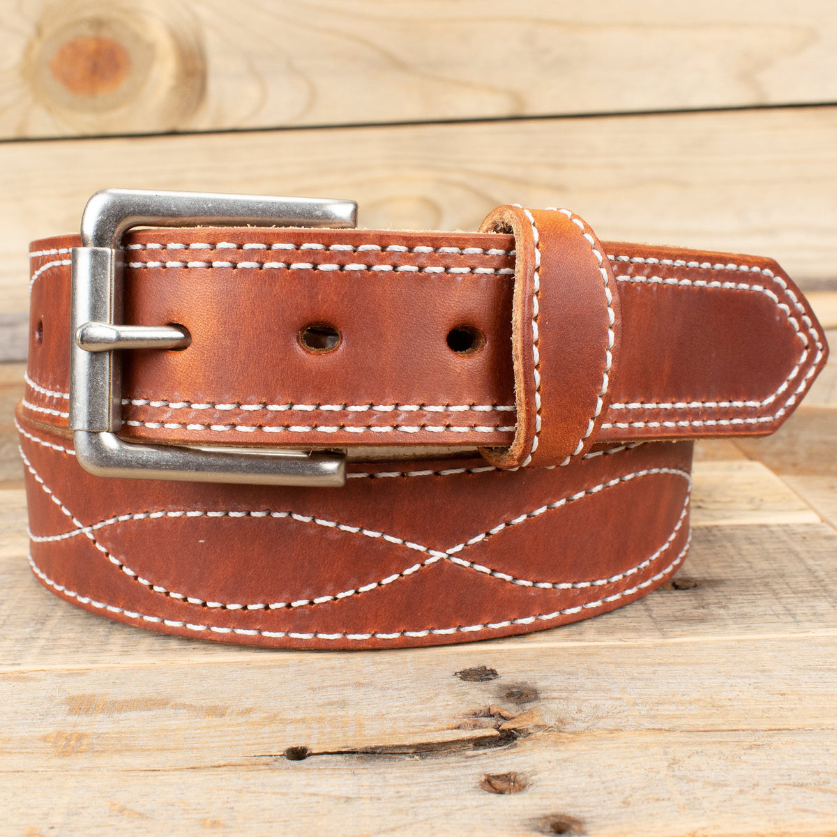 Waxed Brown Figure 8 Belt & Cowhide Cash Clip Combo