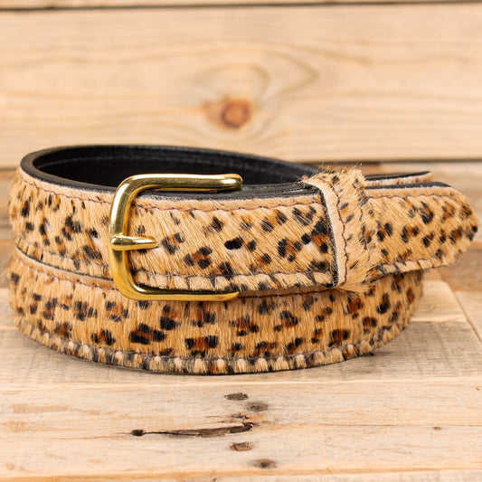 Women's Furry Leopard Belt