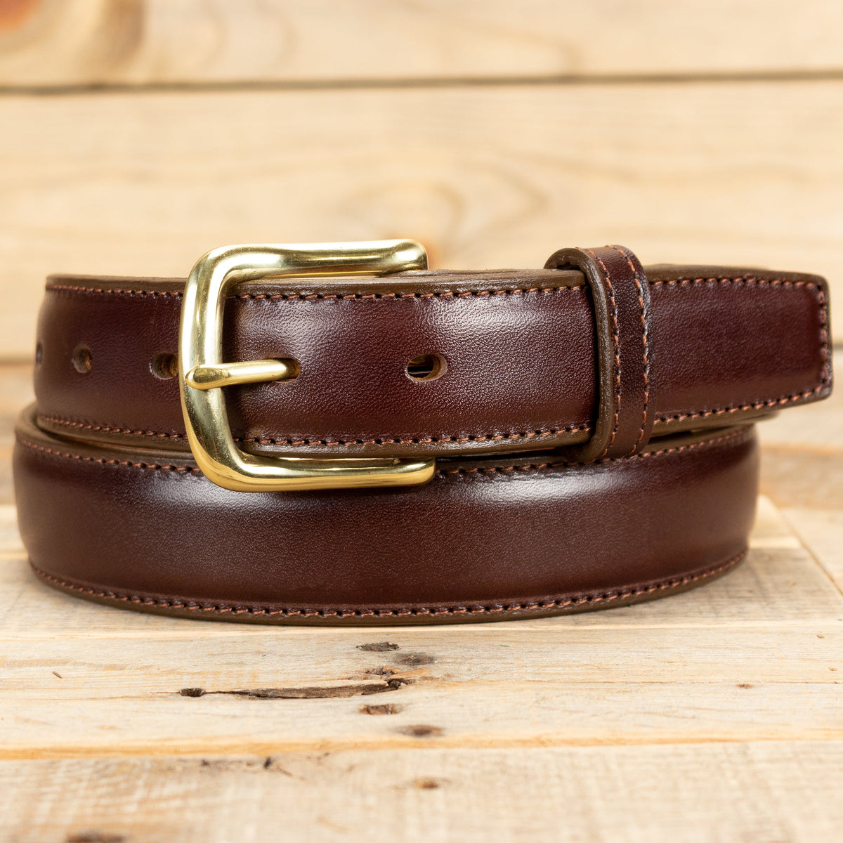 Italian Leather Dress Belt Brown