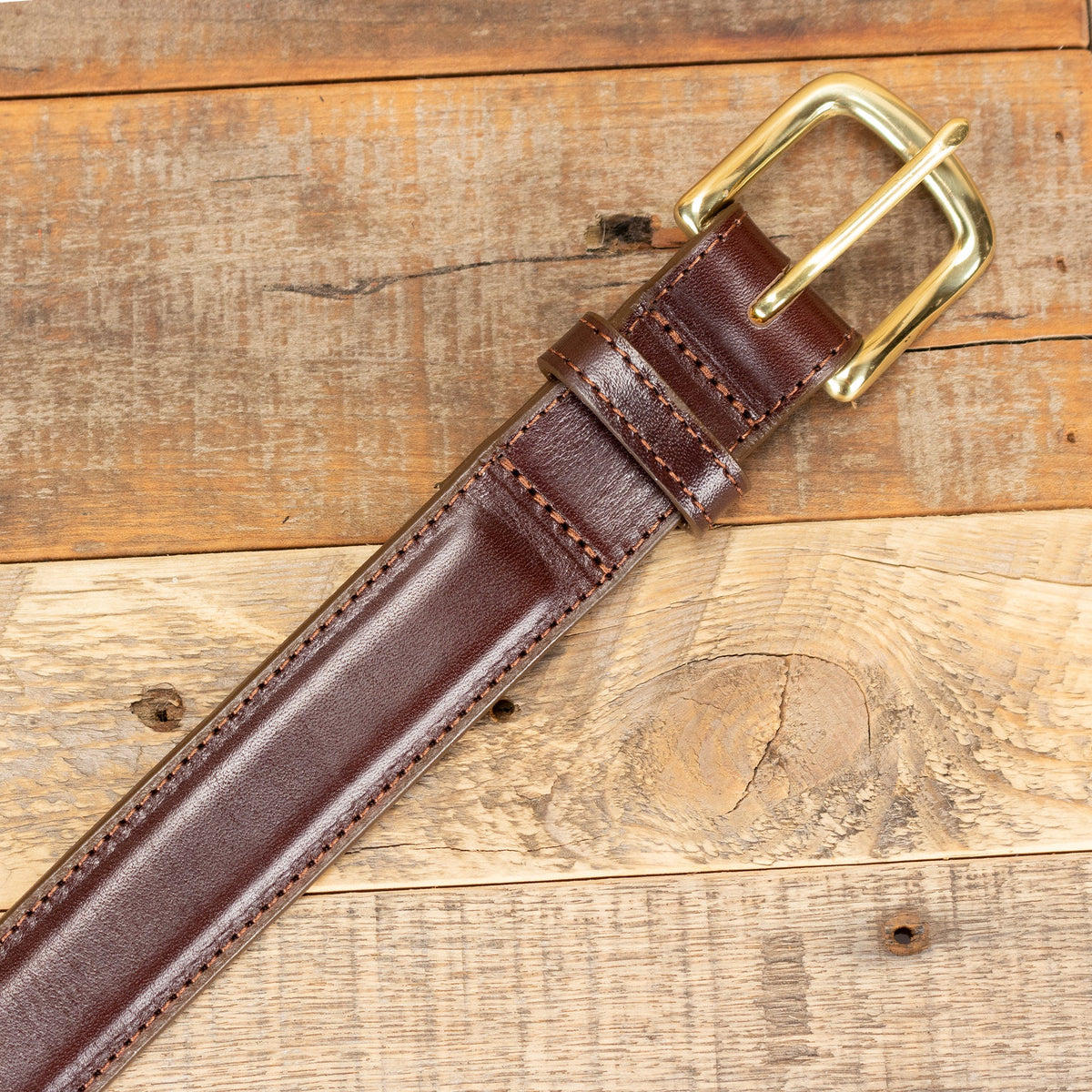 Italian Leather Dress Belt Brown