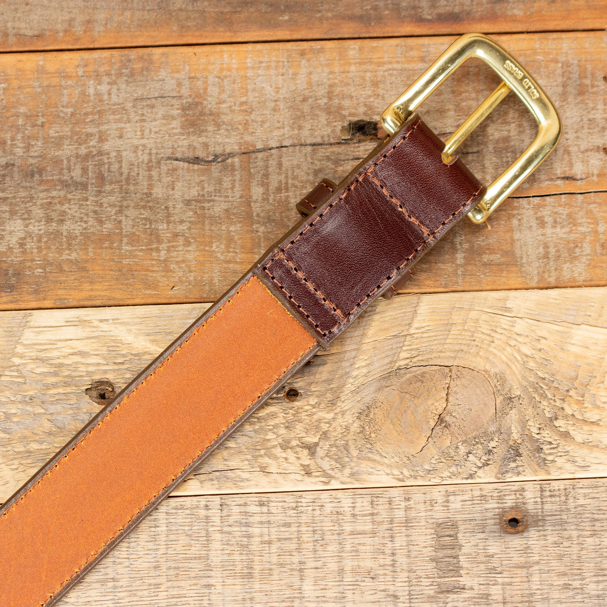 Italian Leather Dress Belt Brown
