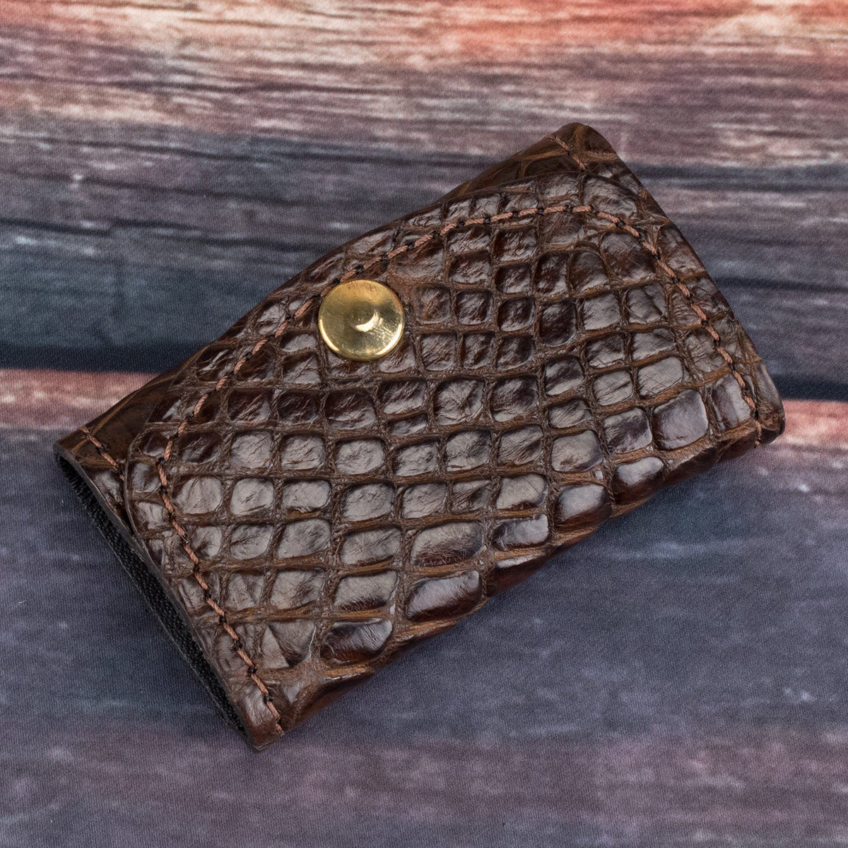 Alligator Matte Brown Key Holder