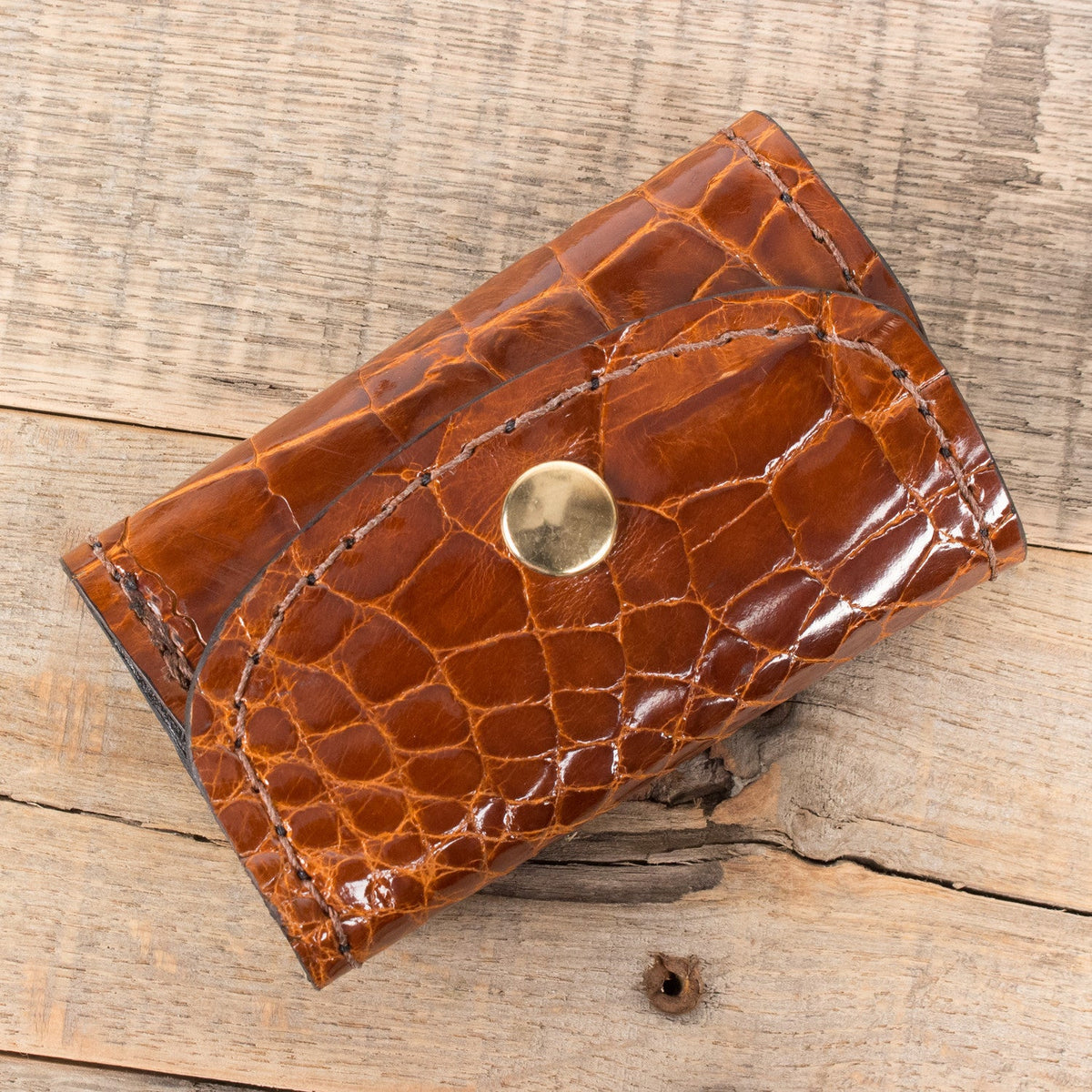 Alligator Cognac Key Holder