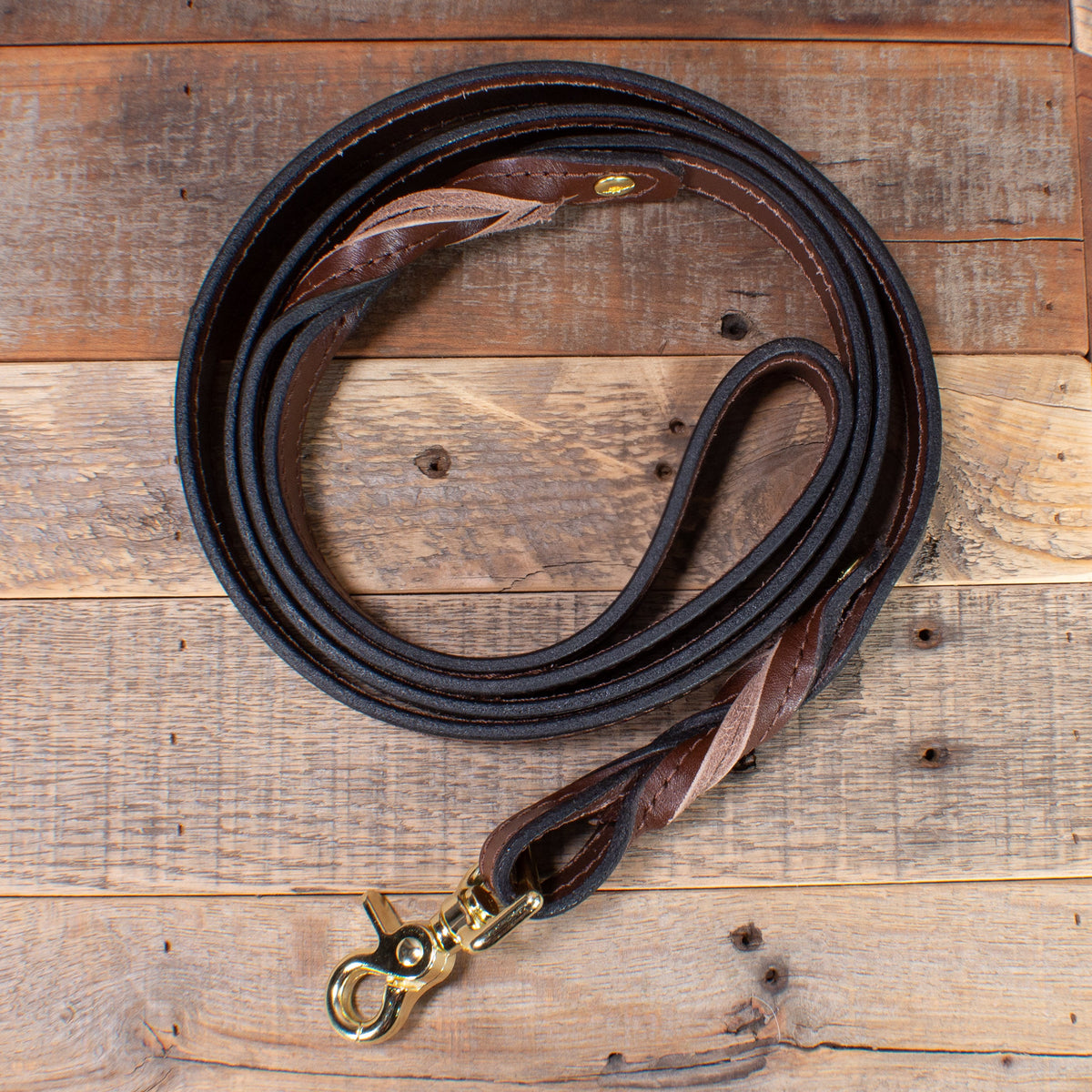 Distressed Braided Brown Leather Dog Leash