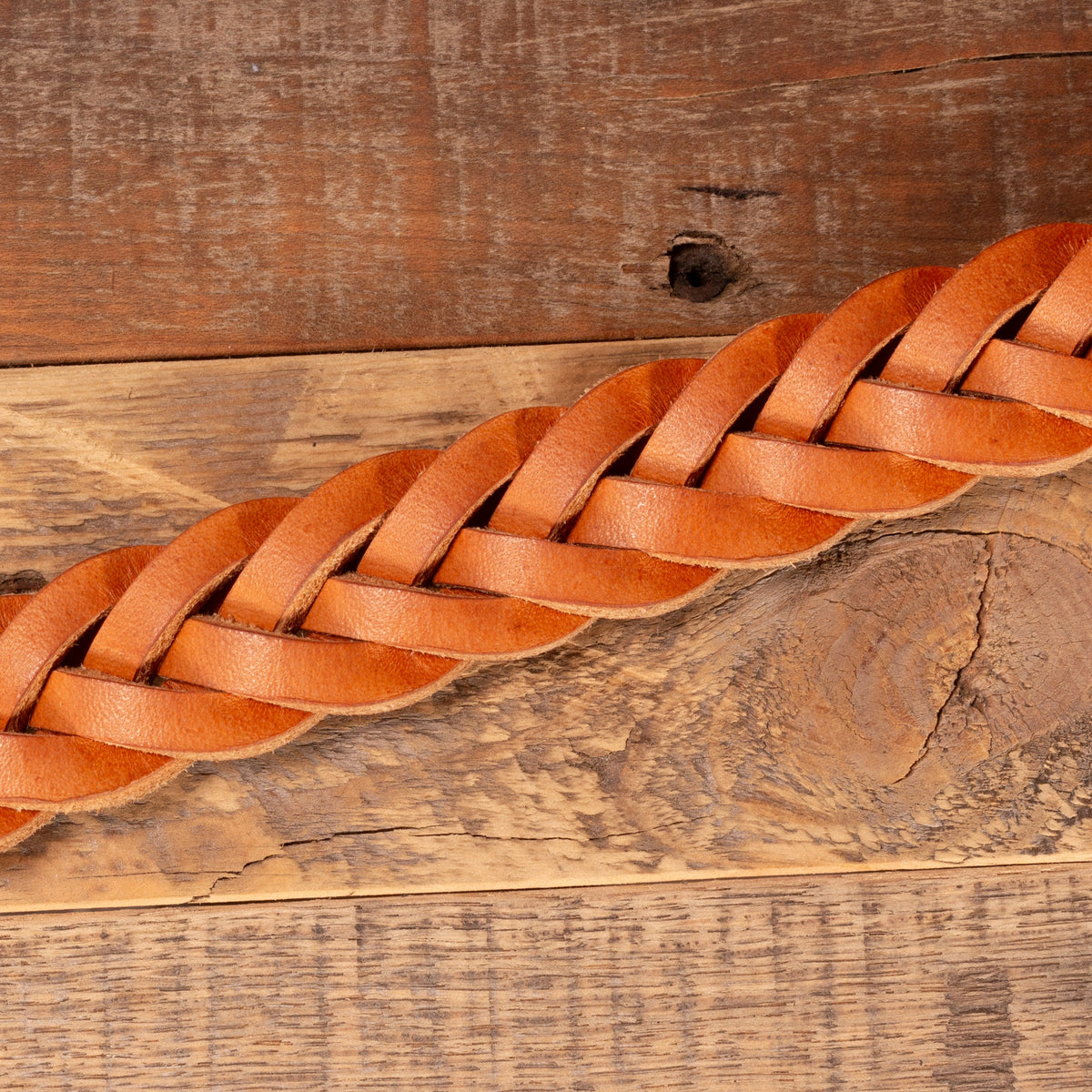 Natural Leather Braided Belt