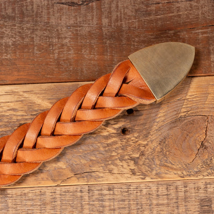 Natural Leather Braided Belt