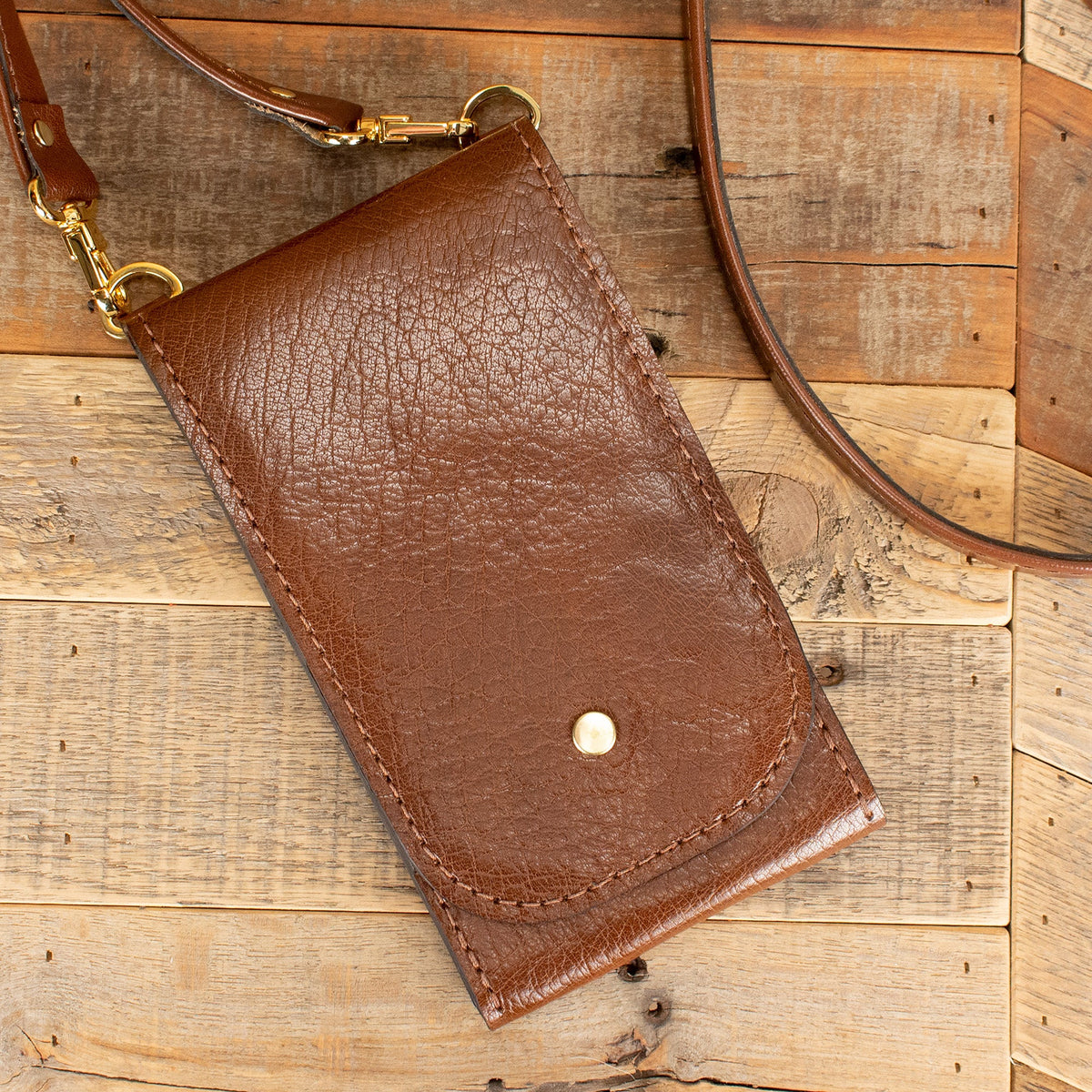 Women's Water Buffalo Brown Phone Purse