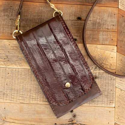 Women's Eel Brown Phone Purse