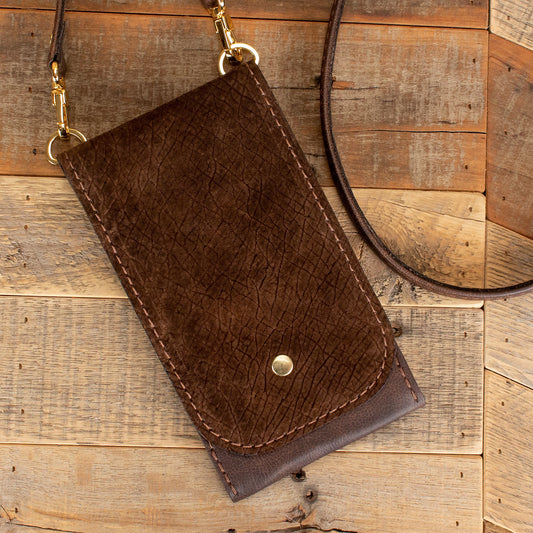 Women's Hippo Brown Phone Purse