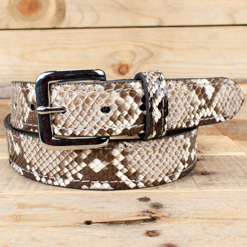 Python Snakeskin Leather Belt