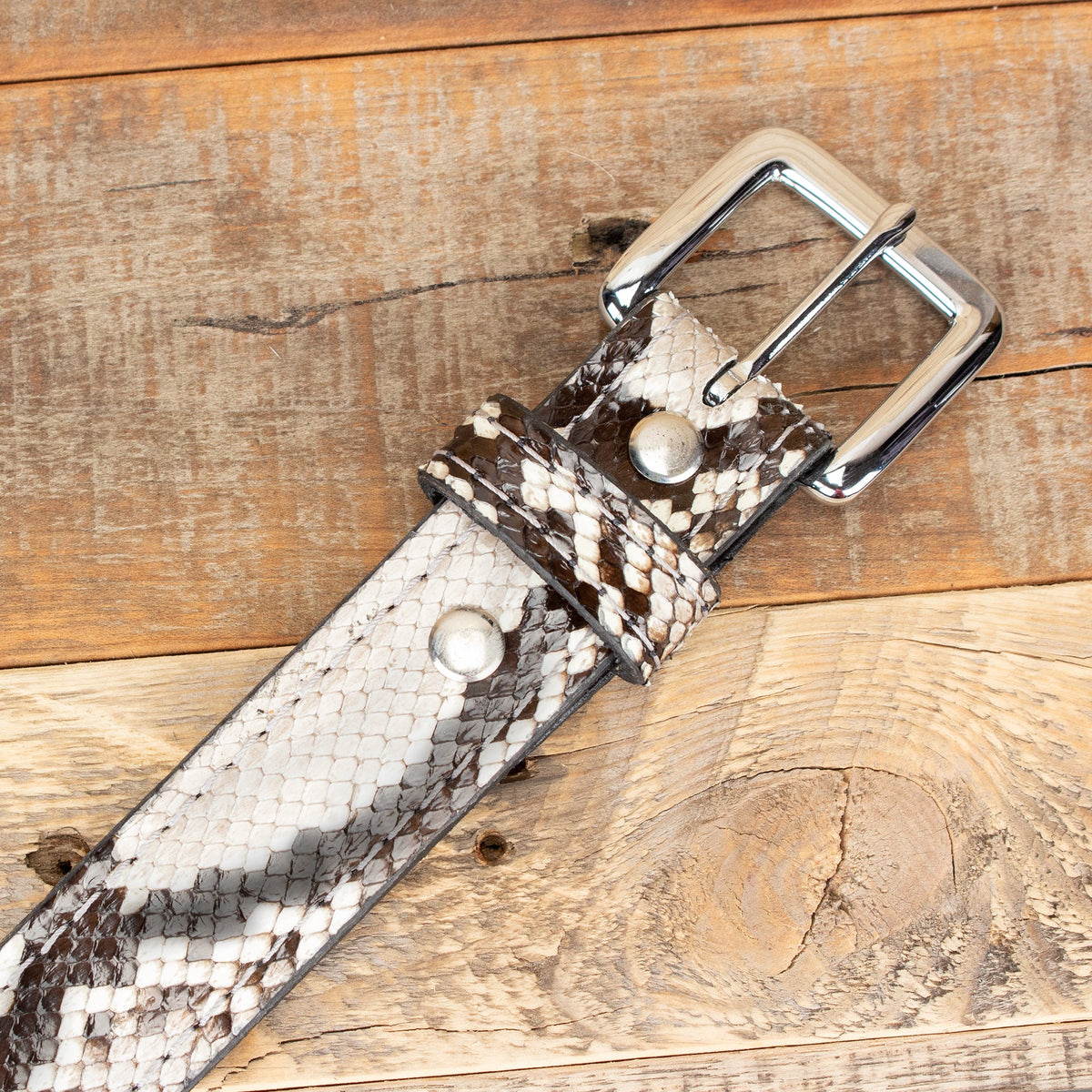 Python Snakeskin Leather Belt