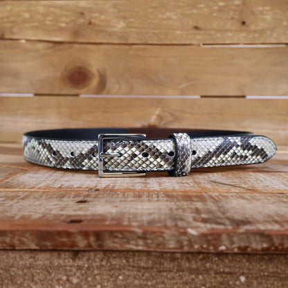 Women's Python Snakeskin Leather Belt - 1.25"