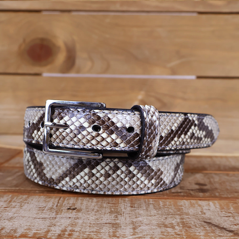 Women's Python Snakeskin Leather Belt - 1.25"