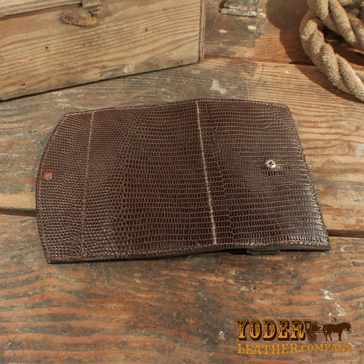 Women's Lizard Brown Clutch