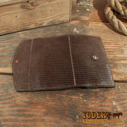 Women's Lizard Brown Clutch