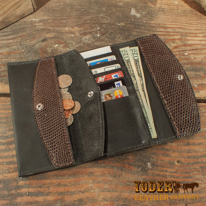Women's Lizard Brown Clutch