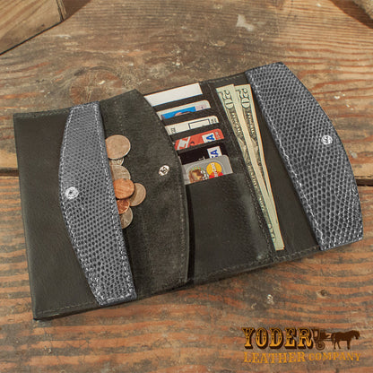 Women's Lizard Gray Clutch