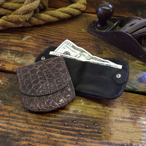 Alligator Matte Brown Cab Wallet