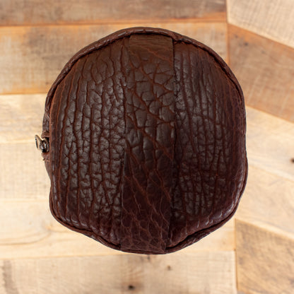 Women's Bison Brown Leather Toiletry Bag