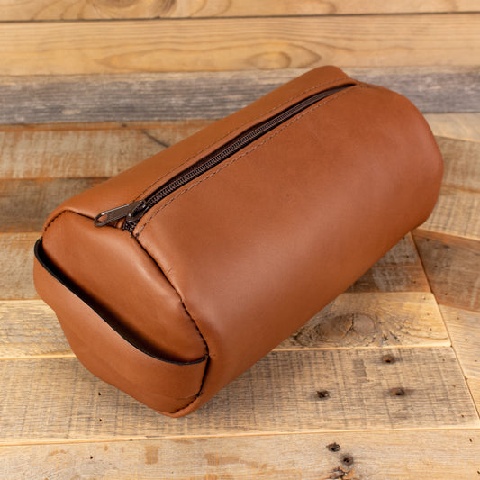 Women's Cowhide Brown Leather Toiletry Bag