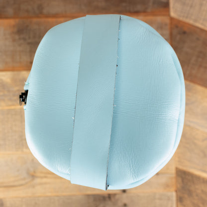 Women's Cowhide Baby Blue Leather Toiletry Bag