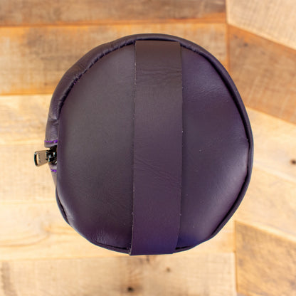 Women's Cowhide Purple Leather Toiletry Bag